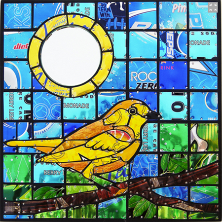 mosaic designs using aluminium aluminum tins cans