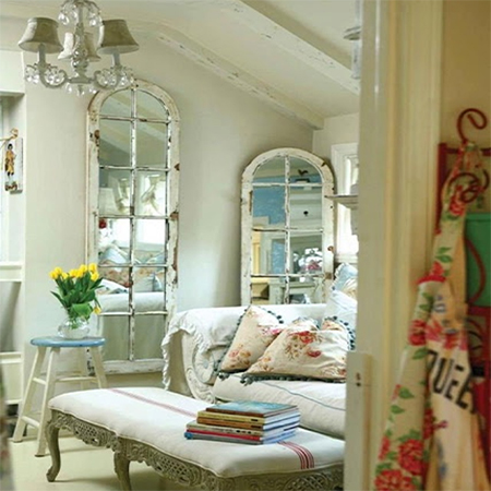 reclaimed salvaged window frame into mirror decor accessory for home
