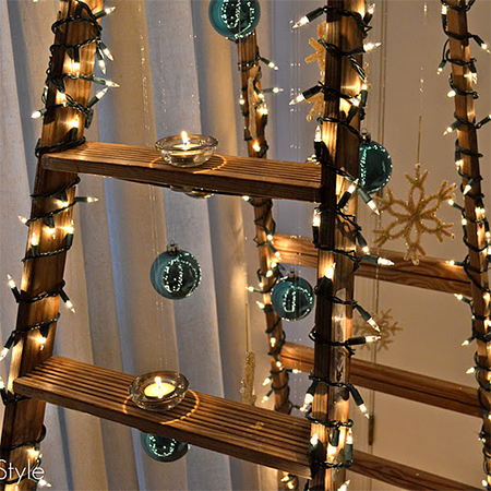 alternative stepladder christmas tree decorating ideas