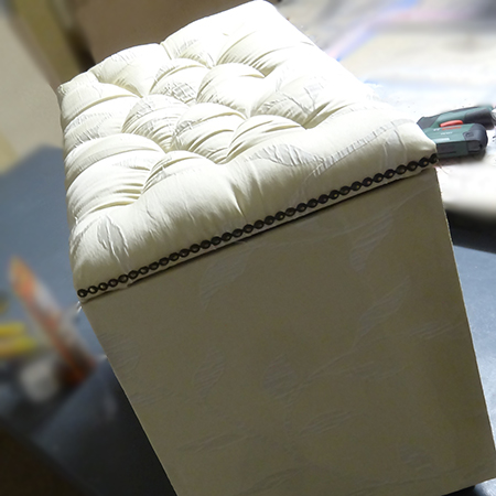 Cheat's diamond-tufted ottoman