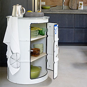 Recycled items for practical kitchens