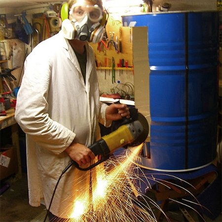 Oil barrels turned into cabinets