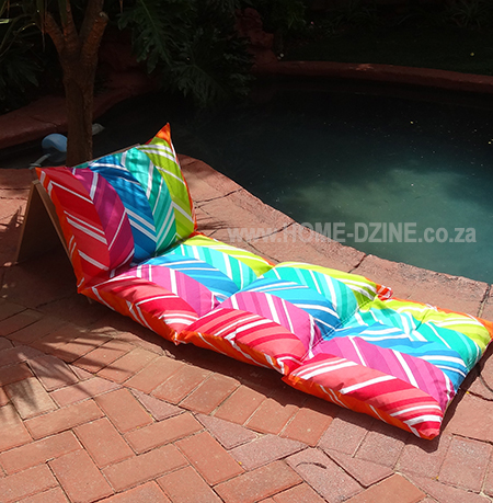 easy colourful outdoor pool lounger with adjustable head rest