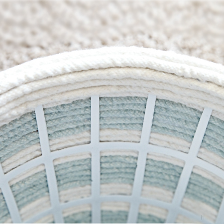 use cotton rope to wrap plastic bins and boxes, and many other items, to create inexpensive and practical storage
