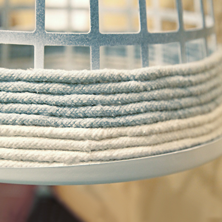 use cotton rope to wrap plastic bins and boxes, and many other items, to create inexpensive and practical storage