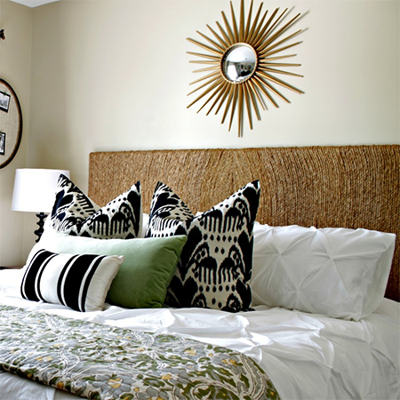 Rope wrapped headboard