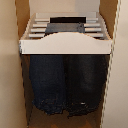 DIY pull-out trouser rack