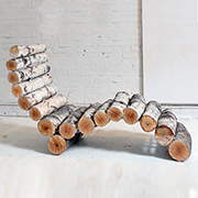 Lounger made of patio birch branches