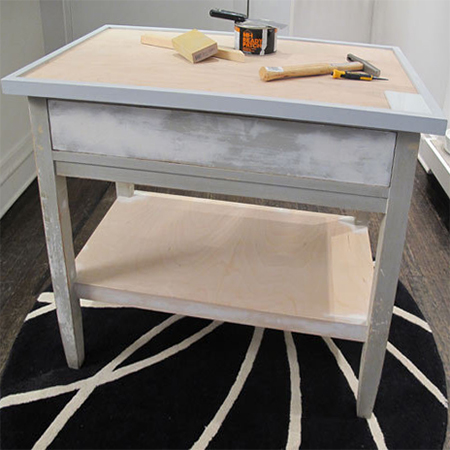 Re-purpose an old desk into a bathroom vanity