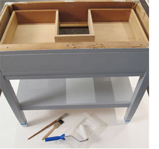 Re-purpose an old desk into a bathroom vanity