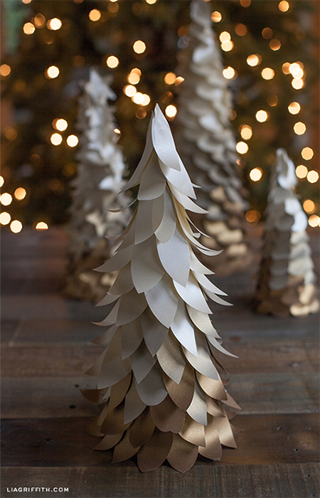 paper christmas trees festive holiday decorations