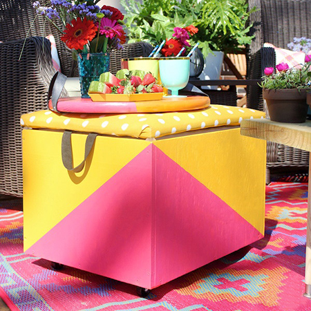 rustoleum spray paint cooler box with upholstered top