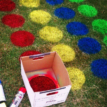 Outdoor twister fun in the garden