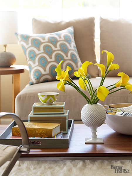 how to style a coffee table ideas colourful