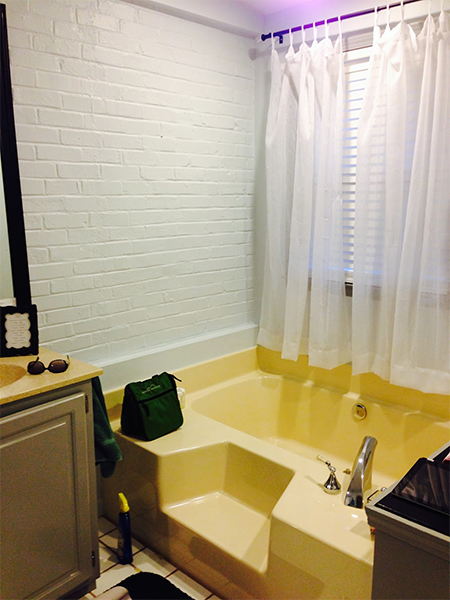 eighties bathroom renovation modern rustic before