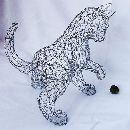 crafty ideas wire cat kitten sculpture