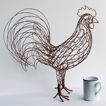 crafty ideas wire rooster cockerel sculpture