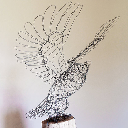 crafty ideas wire owl in flight sculpture