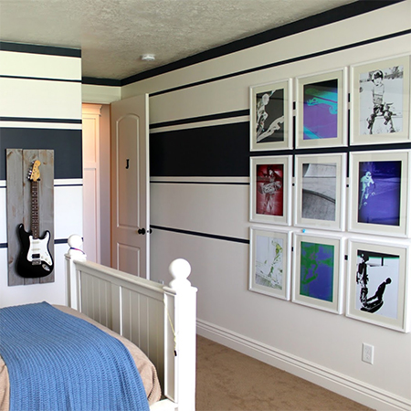 Before and after teen boys bedroom makeover decor accessories