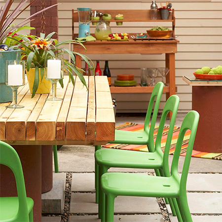 patio ideas for revamp outdoor entertainment dining area rustoleum spray paint