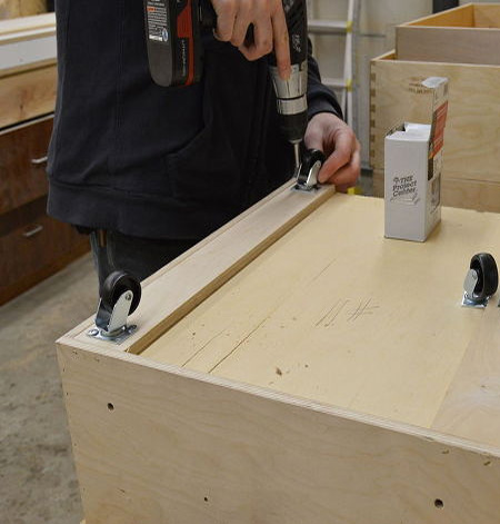 Wheeled storage drawers for child's bedroom