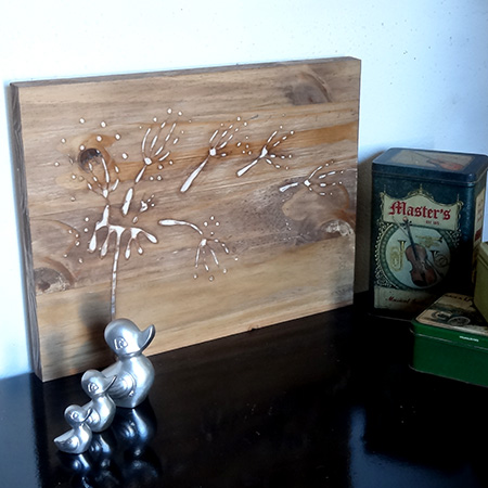 Wood art with Woodoc gel stain and wood glue
