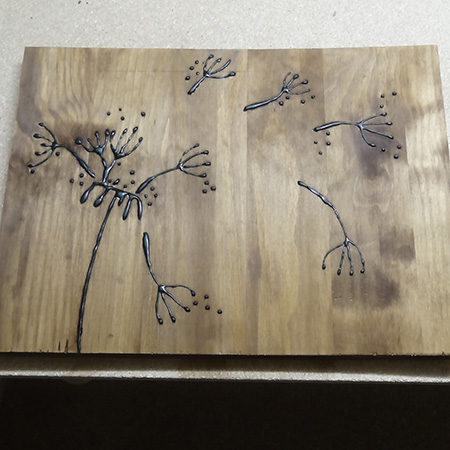 Wood art with Woodoc gel stain and wood glue