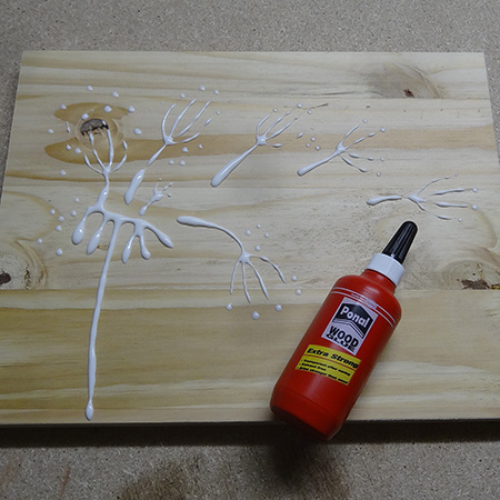 Wood art with Woodoc gel stain and wood glue
