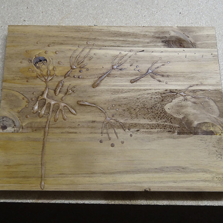 Wood art with Woodoc gel stain and wood glue