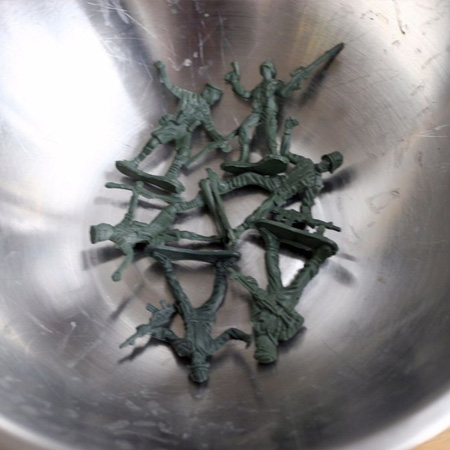 Fun bowl made with plastic figurines