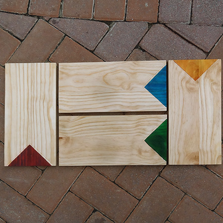 colourful cutting board or serving platters