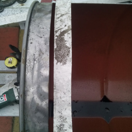 attach two thin strips of stainless steel