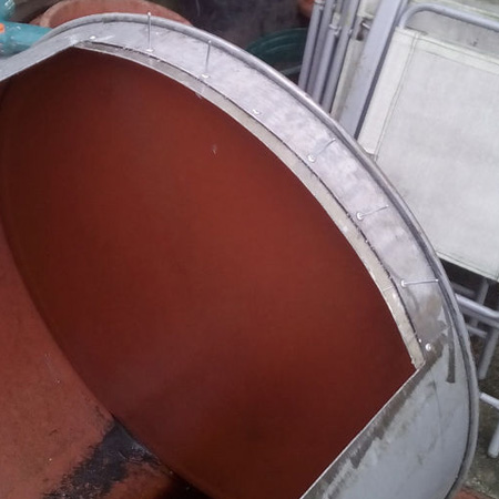 strips were cut to length to fit inside the drum