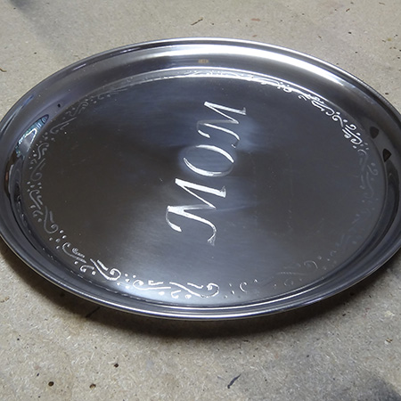 dremel fortiflex engrave stainless steel tray for mothers day gift ideas