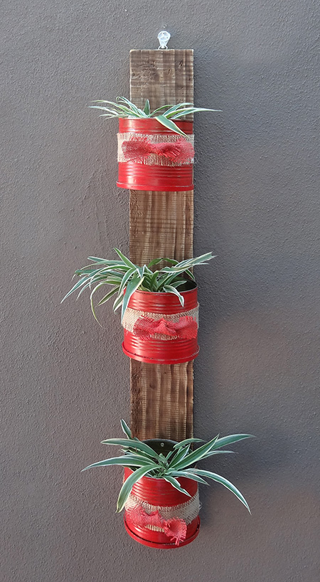 Recycled can plant holder
