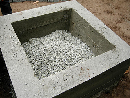 concrete firepit  - gravel