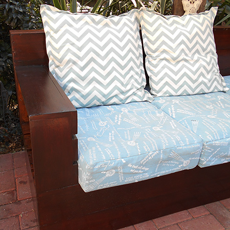 seeing how Woodoc Water-Bourne transformed my deck I decided to do the same to the outdoor sofa!