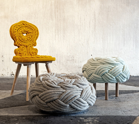 Claire-Anne O'Brien Knit Stools
