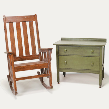 Rust-Oleum Chalked paint is great for secondhand finds