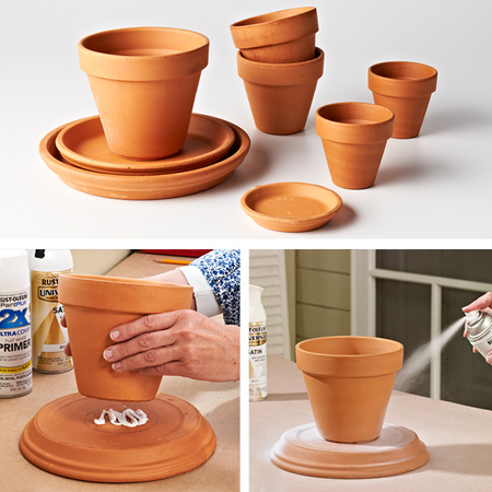 Use terracotta pots to make serving dishes