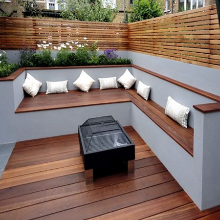 comfortable seating built in garden bench