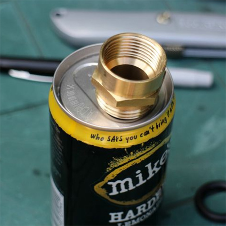 Recycled aluminiun can garden shower