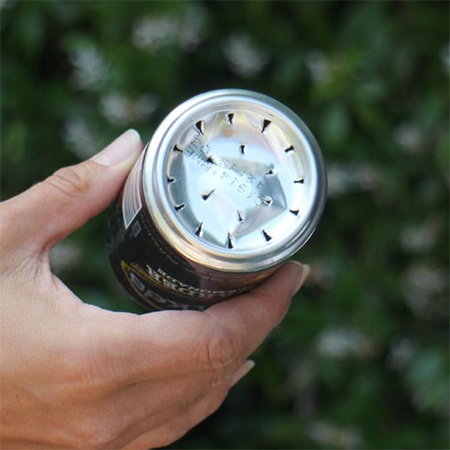 Recycled aluminiun can garden shower