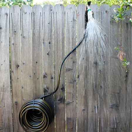 Recycled aluminiun can garden shower
