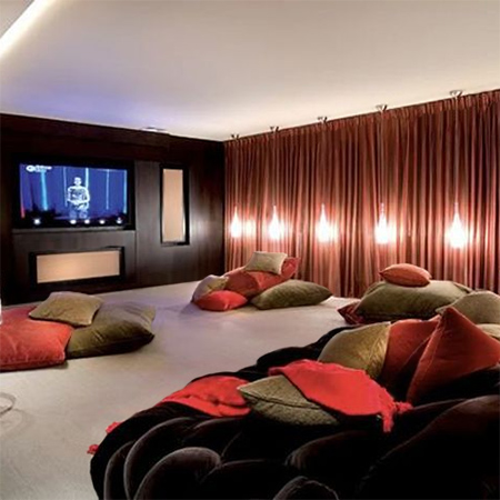 home theater media or entertainment room setting up a space