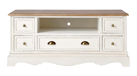 Cottage style shabby chic distressed TV or media cabinet