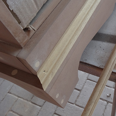 Cottage style shabby chic distressed TV or media cabinet trim