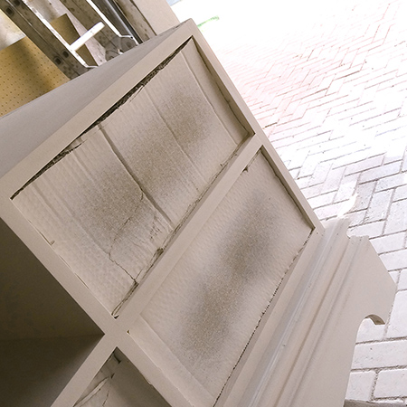 Cottage style shabby chic distressed TV or media cabinet paint