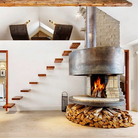 Attic conversion becomes spacious living space open fire