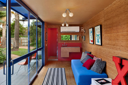 Shipping container = comfortable garden room